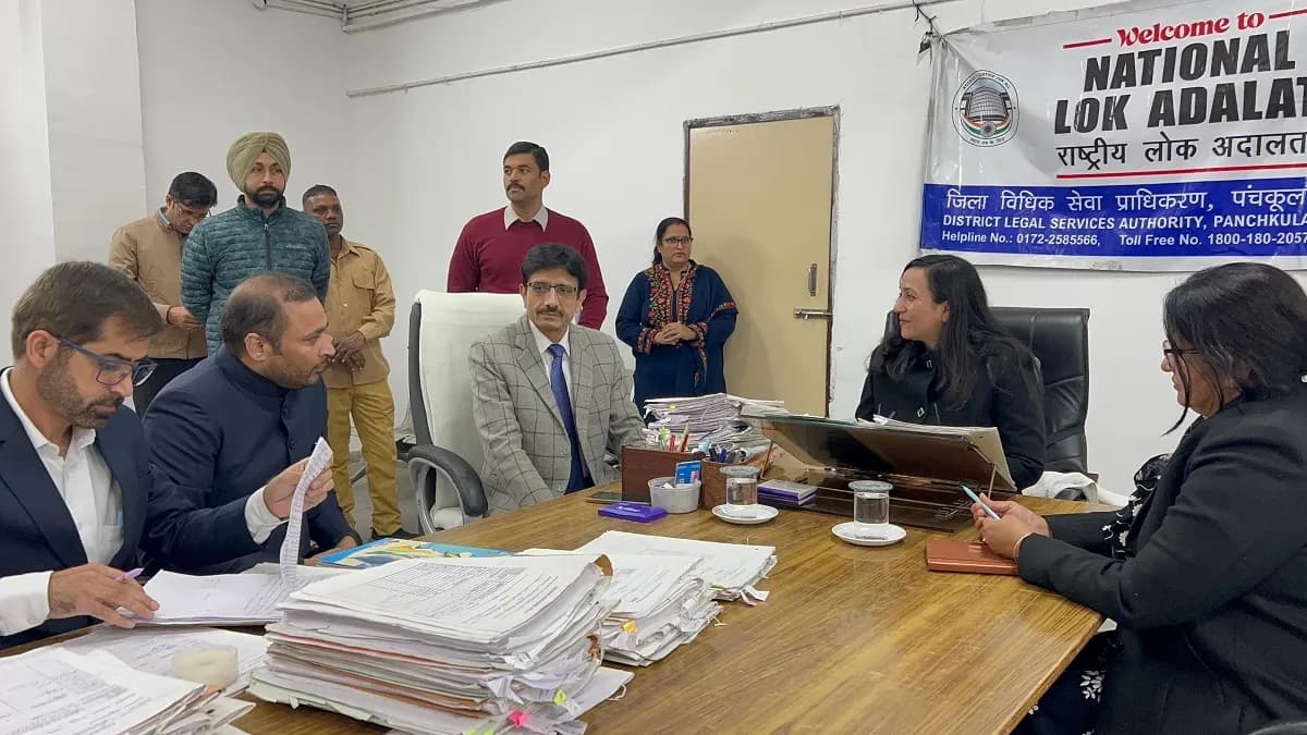 Records Settlement In Rashtriya Lok Adalat, 18,339 Out Of 19,142 Cases Resolved In Panchkula, Maximum Relief To Traffic Challan Holders.