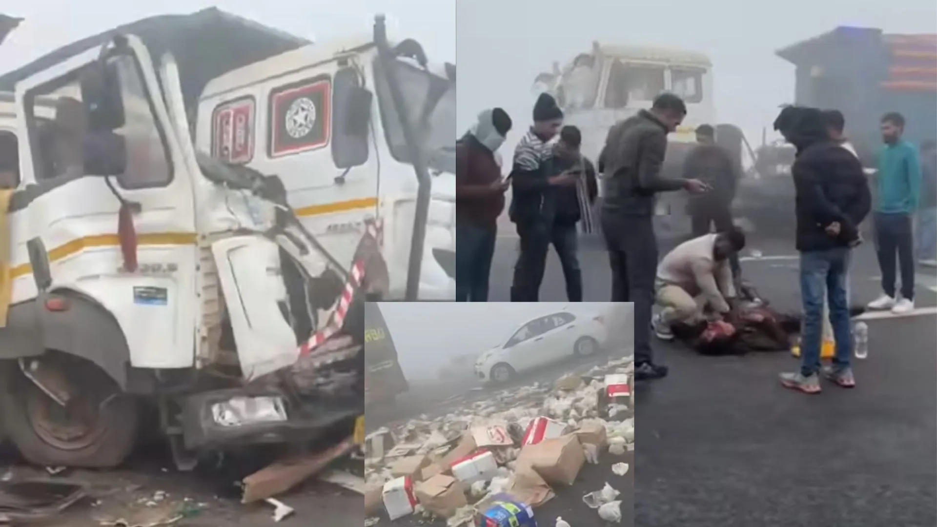 Horrific Accidents At Two Places On Delhi-Mumbai Expressway, Speeding Car Rammed Into Container; Vehicles Blown Up And 2 Killed