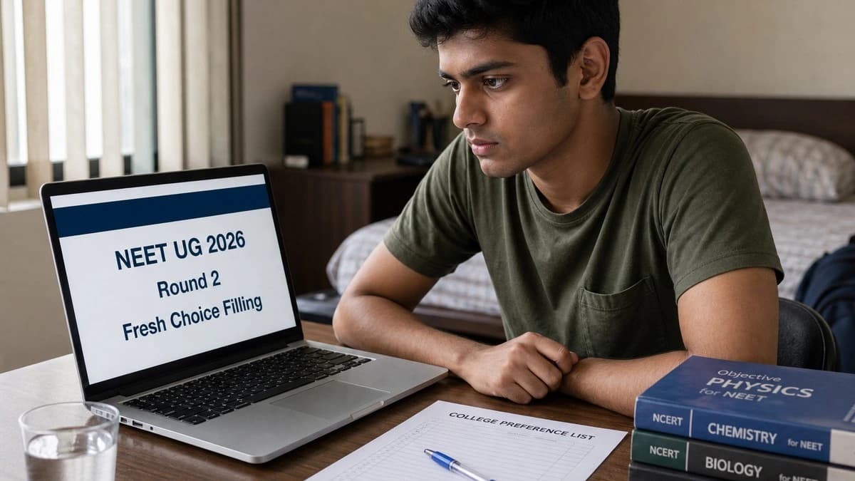 NEET UG Counselling 2026 Round 2: Register 25–29 August, Fresh Choices, Result on 2 September