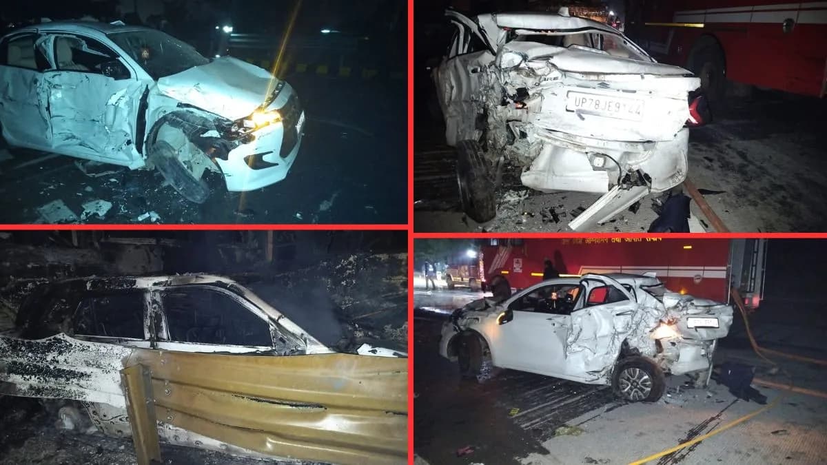 Vehicles Collided In Fog On Yamuna Expressway, Six Buses And Two Cars Caught Fire, Fear Of Death Of Many Passengers